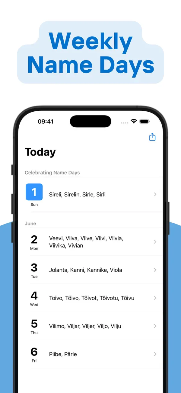 Estonian Name Days screenshot 1
