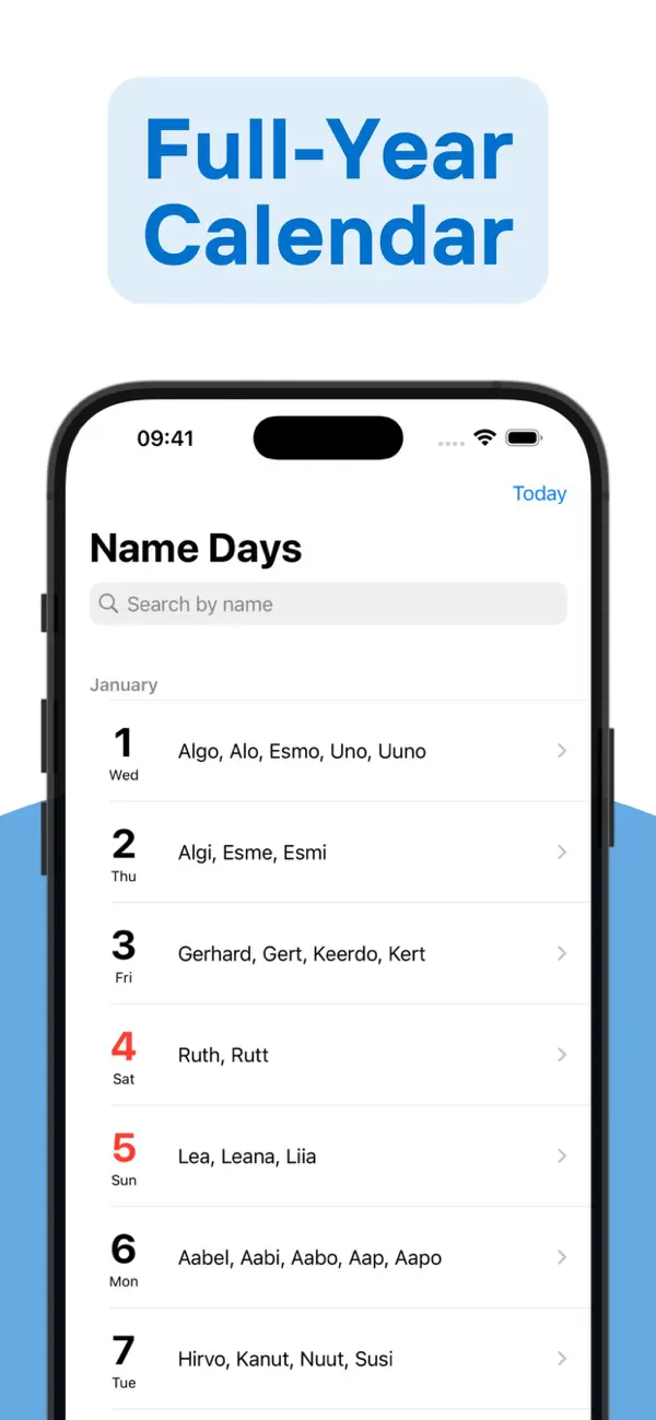 Estonian Name Days screenshot 2