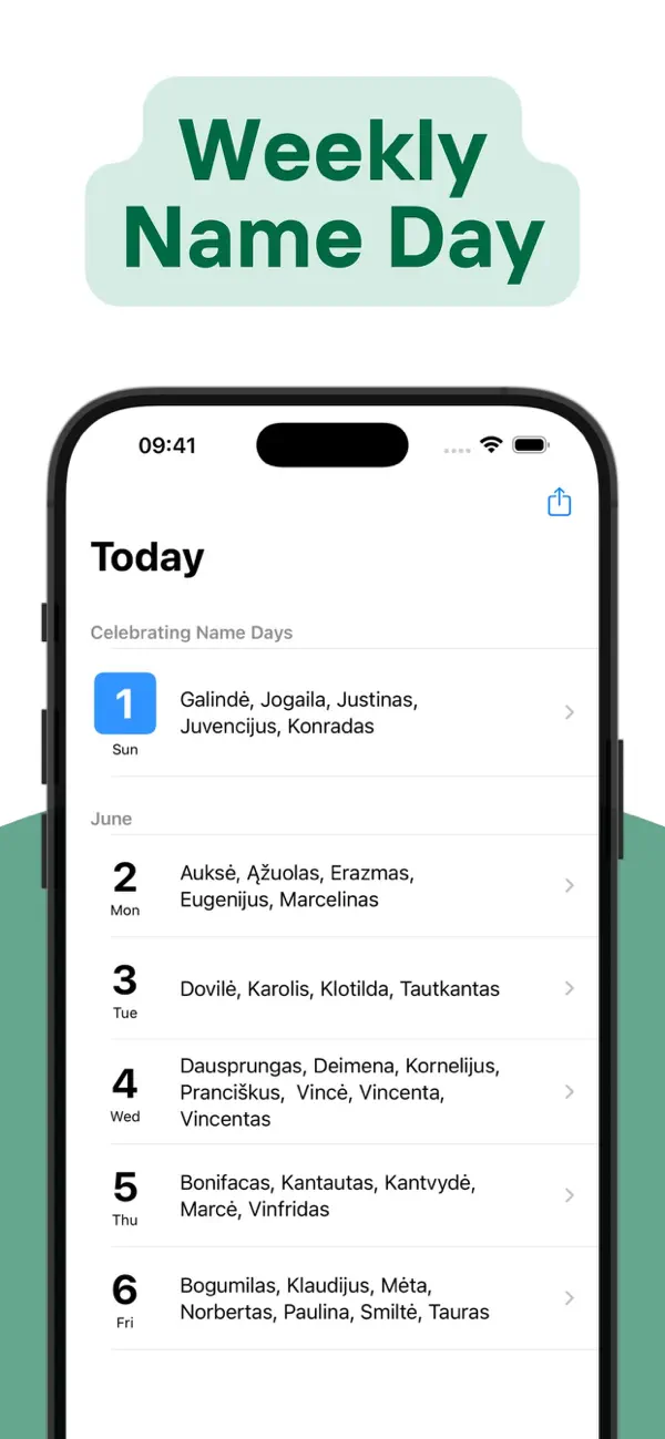 Name Days Lithuania screenshot 1