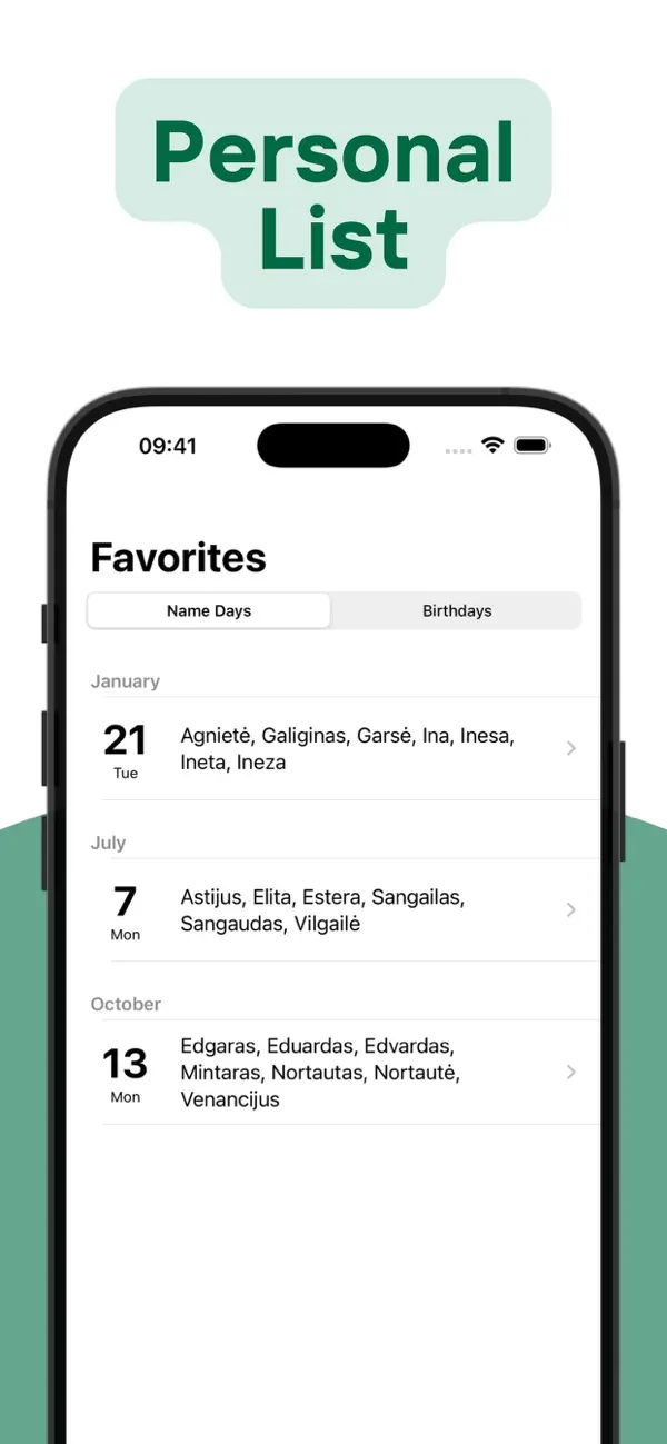 Name Days Lithuania screenshot 3