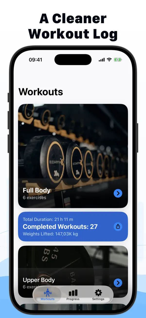 Weights Simple Workout Log screenshot 1